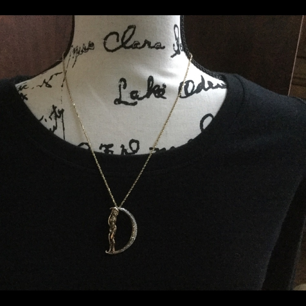 14k and diamond Erte necklace